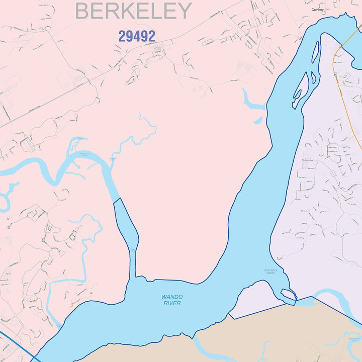 Color Cast Zip Code Style Wall Map of Mount Pleasant, OR