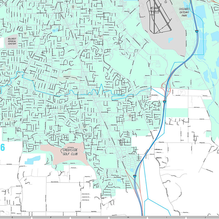 Premium Style Wall Map of Salem, OR