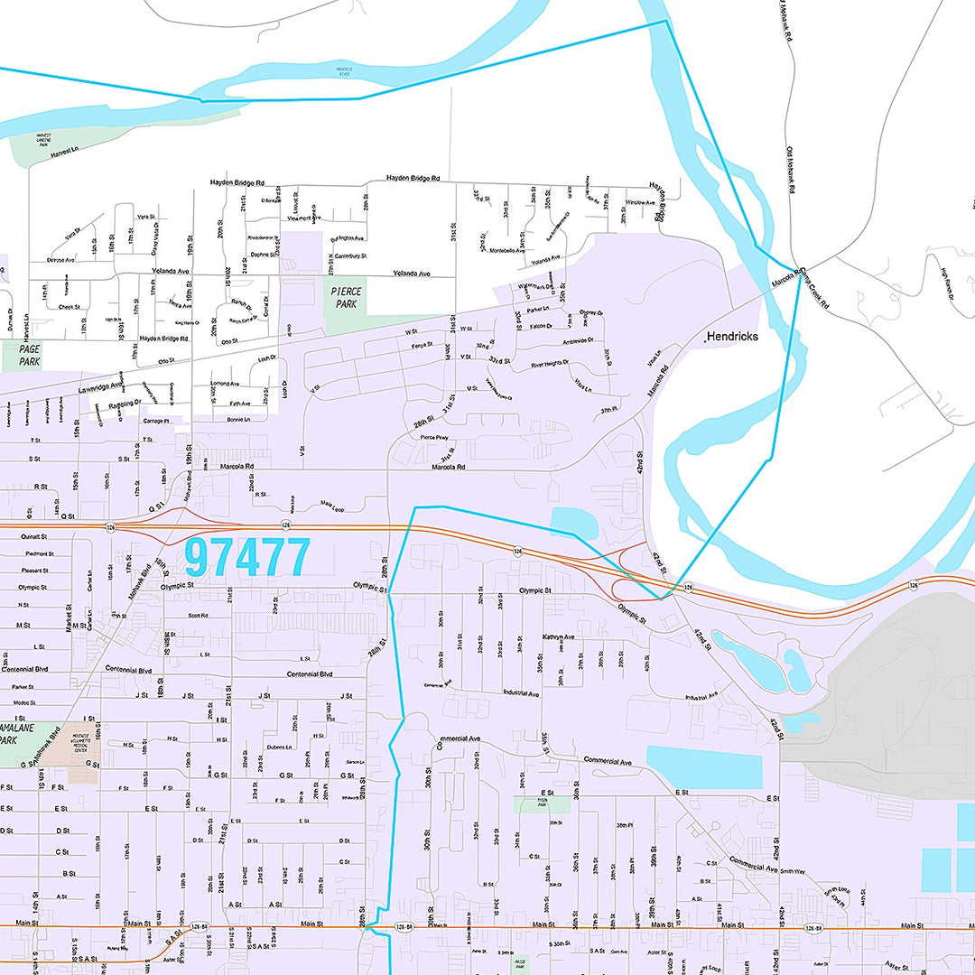 Premium Style Wall Map of Springfield, OR