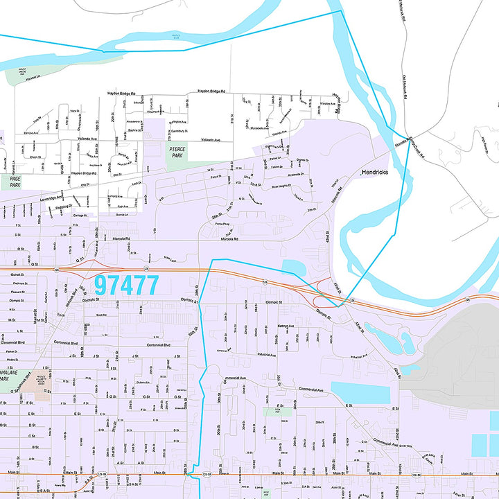 Premium Style Wall Map of Springfield, OR