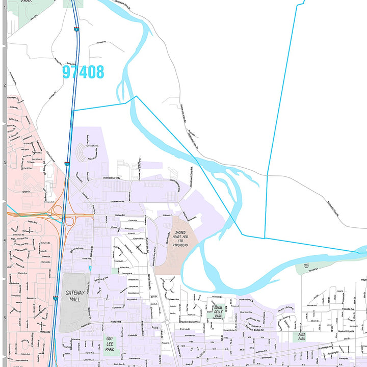 Premium Style Wall Map of Springfield, OR