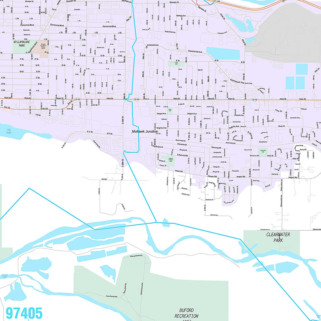 Premium Style Wall Map of Springfield, OR