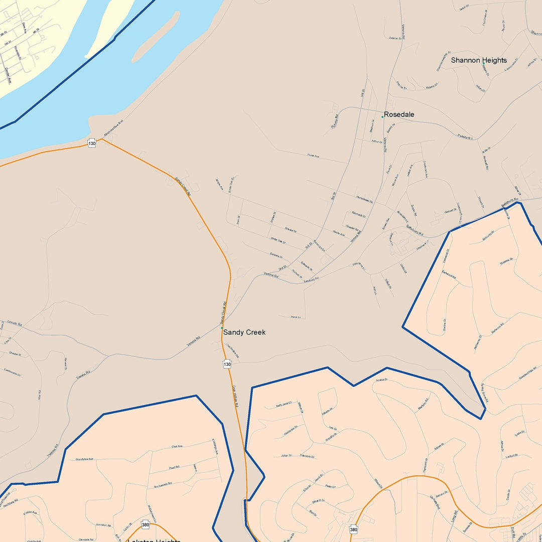 Color Cast Zip Code Style Wall Map of Penn Hills, PA