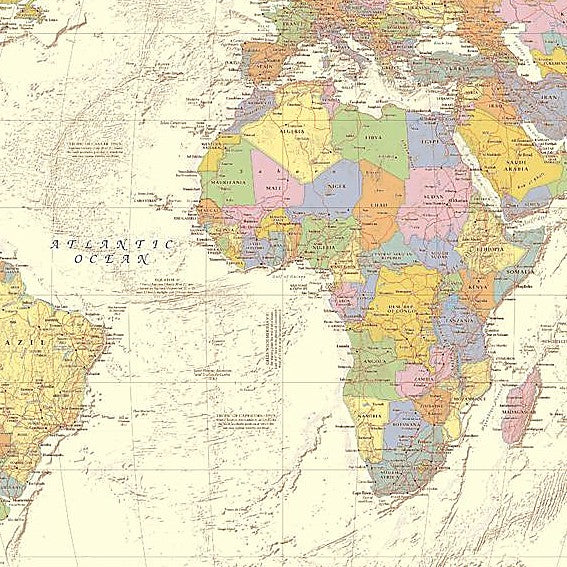Rustic Style World Wall Map