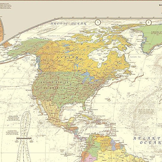 Rustic Style World Wall Map
