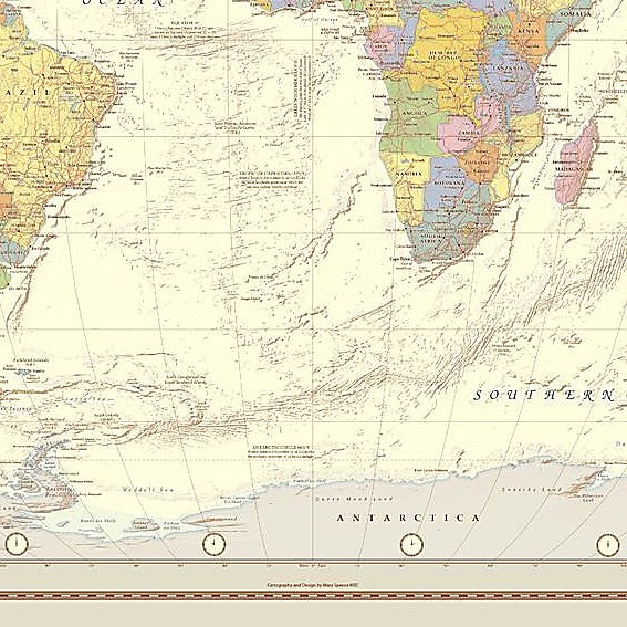 Rustic Style World Wall Map