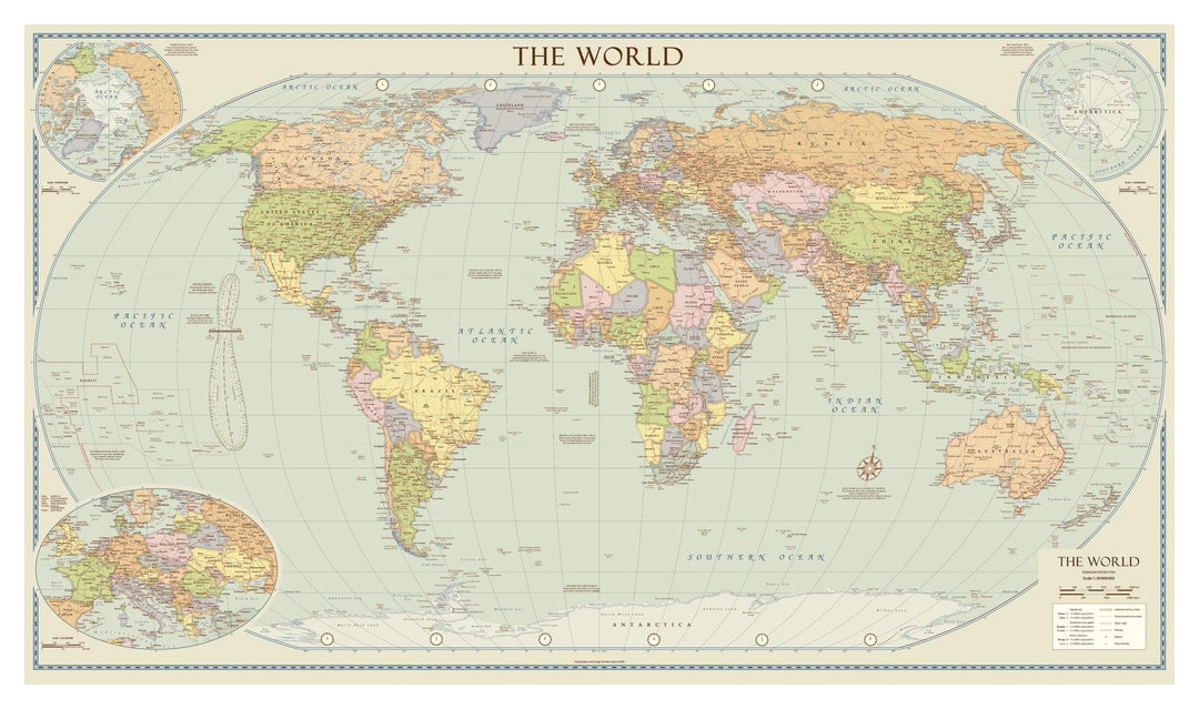 Vintage Style Map of The World