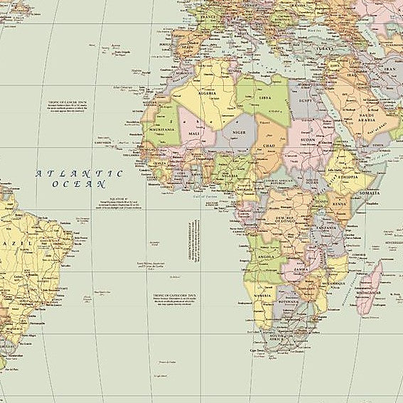 Vintage Style Map of The World