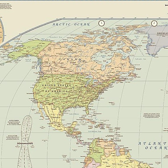 Vintage Style Map of The World