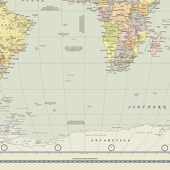 Vintage Style Map of The World