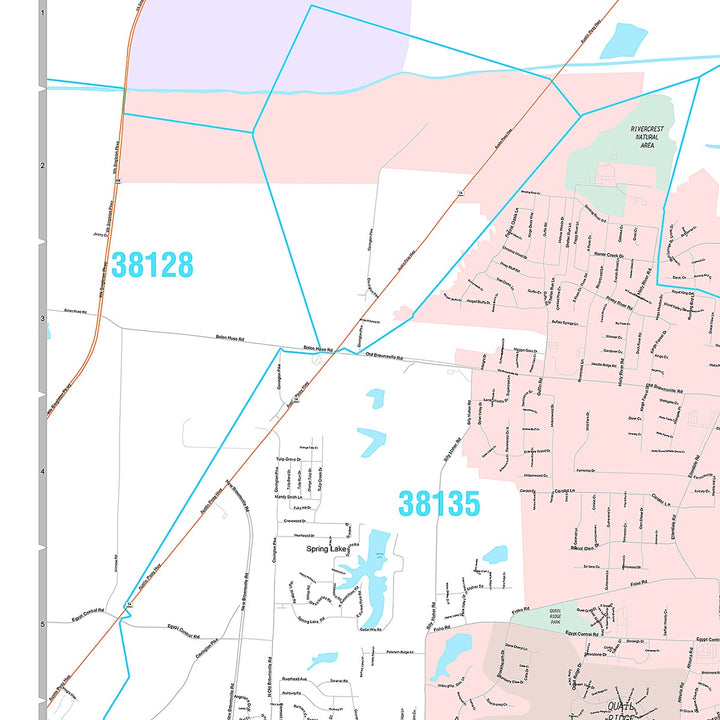 Premium Style Wall Map of Bartlett, TN