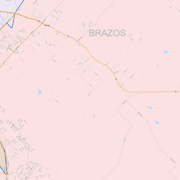 Color Cast Zip Code Style Wall Map of College Station, TX