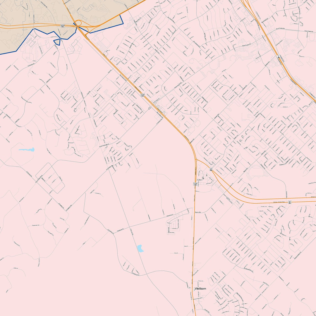 Color Cast Zip Code Style Wall Map of College Station, TX