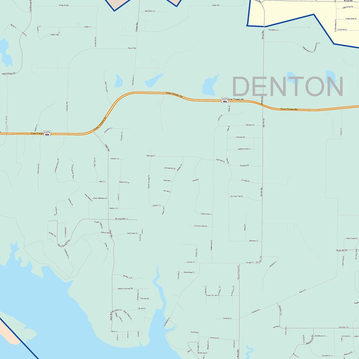 Color Cast Zip Code Style Wall Map of Flower Mound, TX