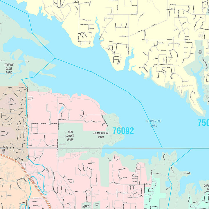 Premium Style Wall Map of Flower Mound, TX