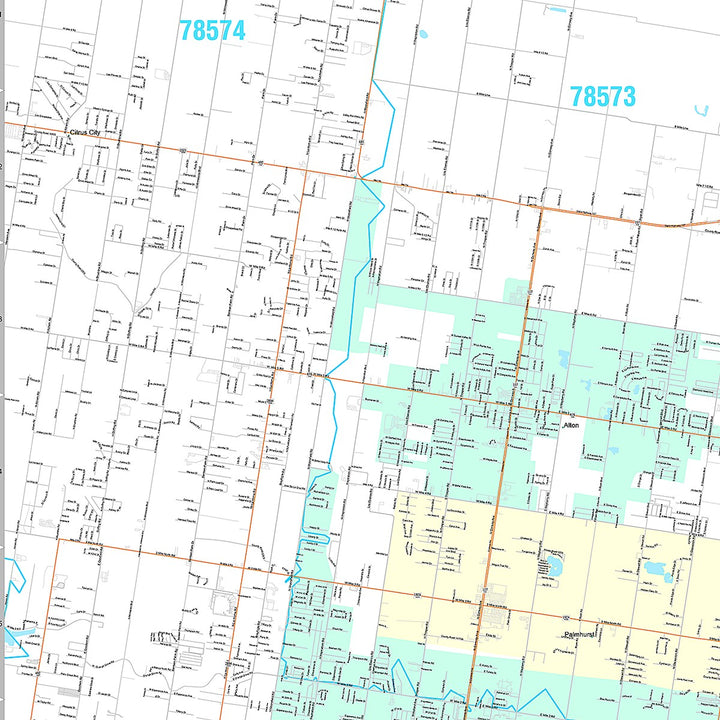 Premium Style Wall Map of McAllen, TX