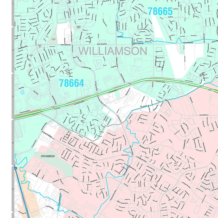 Premium Style Wall Map of Pflugerville, TX