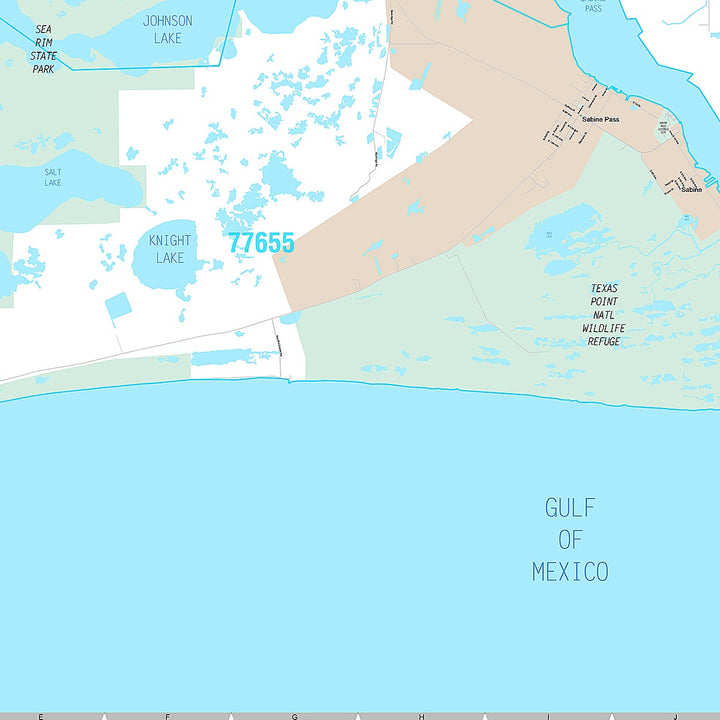 Premium Style Wall Map of Porth Arthur, TX