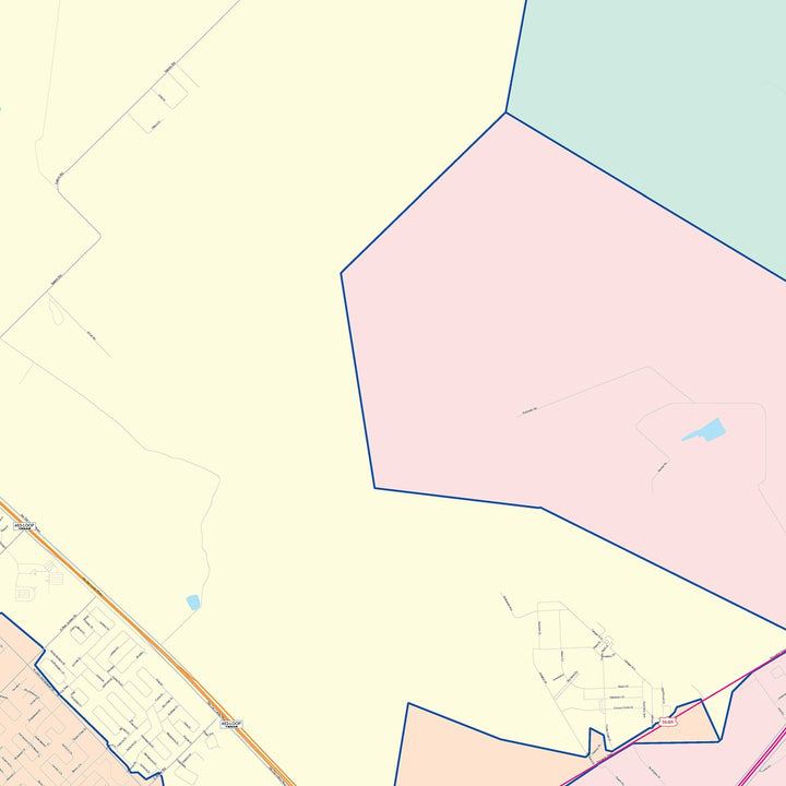 Color Cast Zip Code Style Wall Map of Victoria, TX