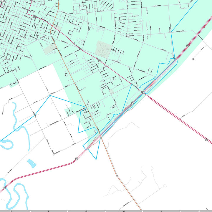 Premium Style Wall Map of Victoria, TX
