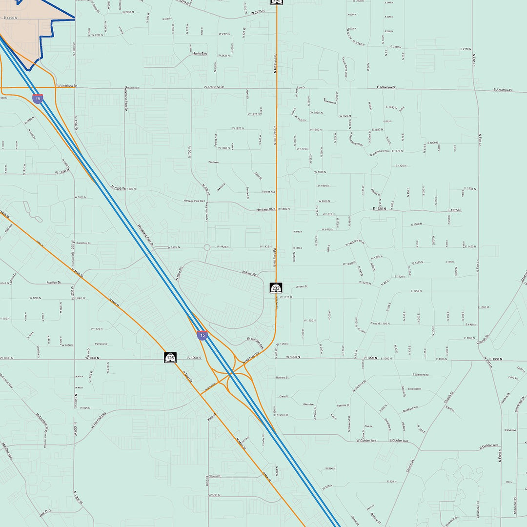 Color Cast Zip Code Style Wall Map of Layton, UT