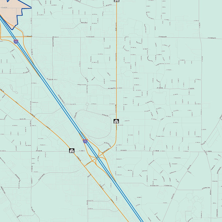 Color Cast Zip Code Style Wall Map of Layton, UT