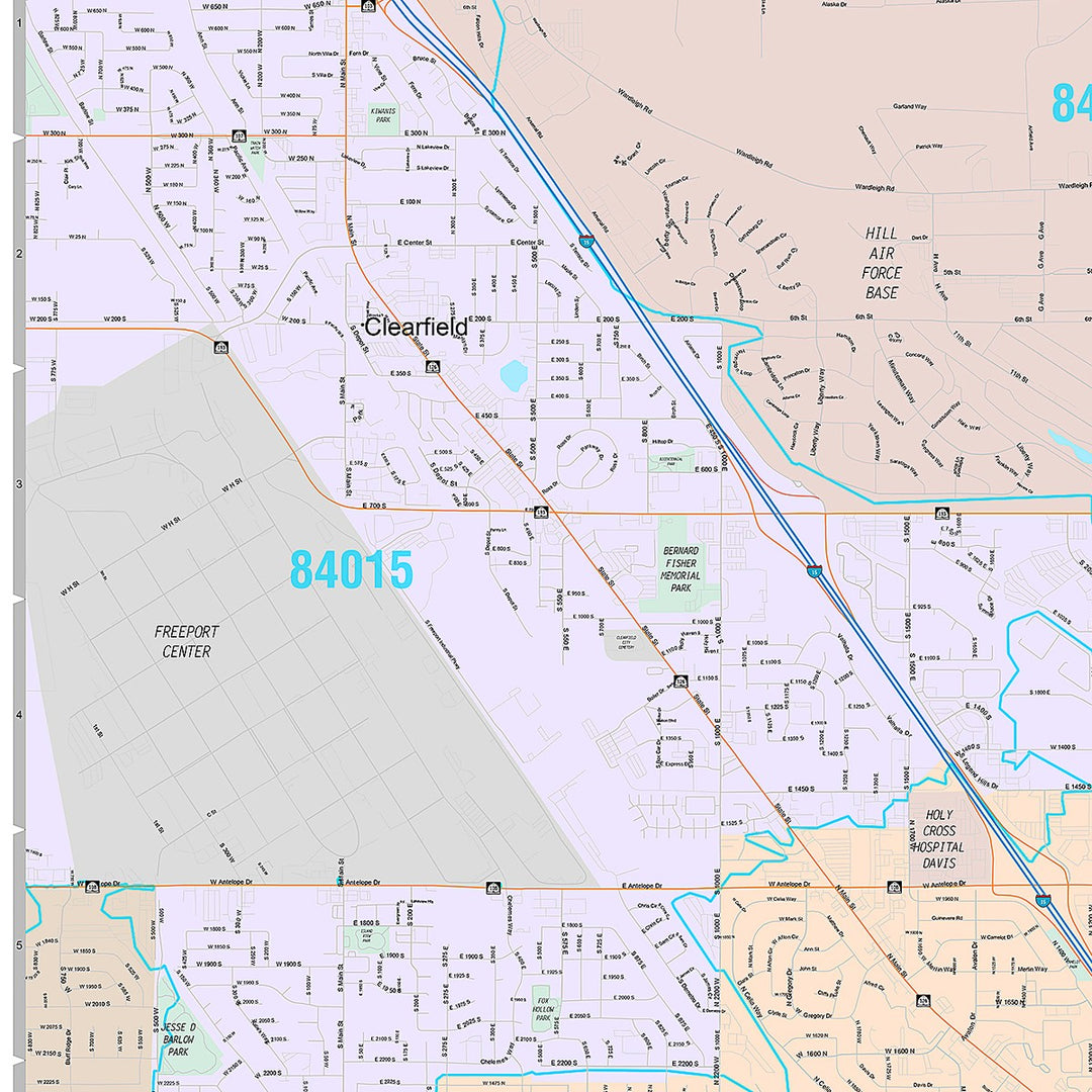 Premium Style Wall Map of Layton, UT