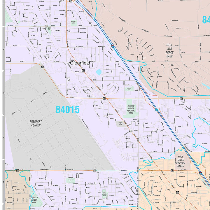 Premium Style Wall Map of Layton, UT