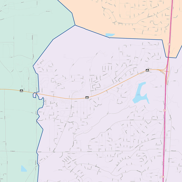 Color Cast Zip Code Style Wall Map of Layton, UT