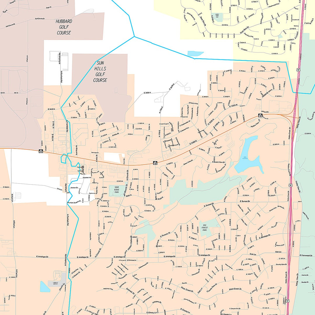 Premium Style Wall Map of Layton, UT