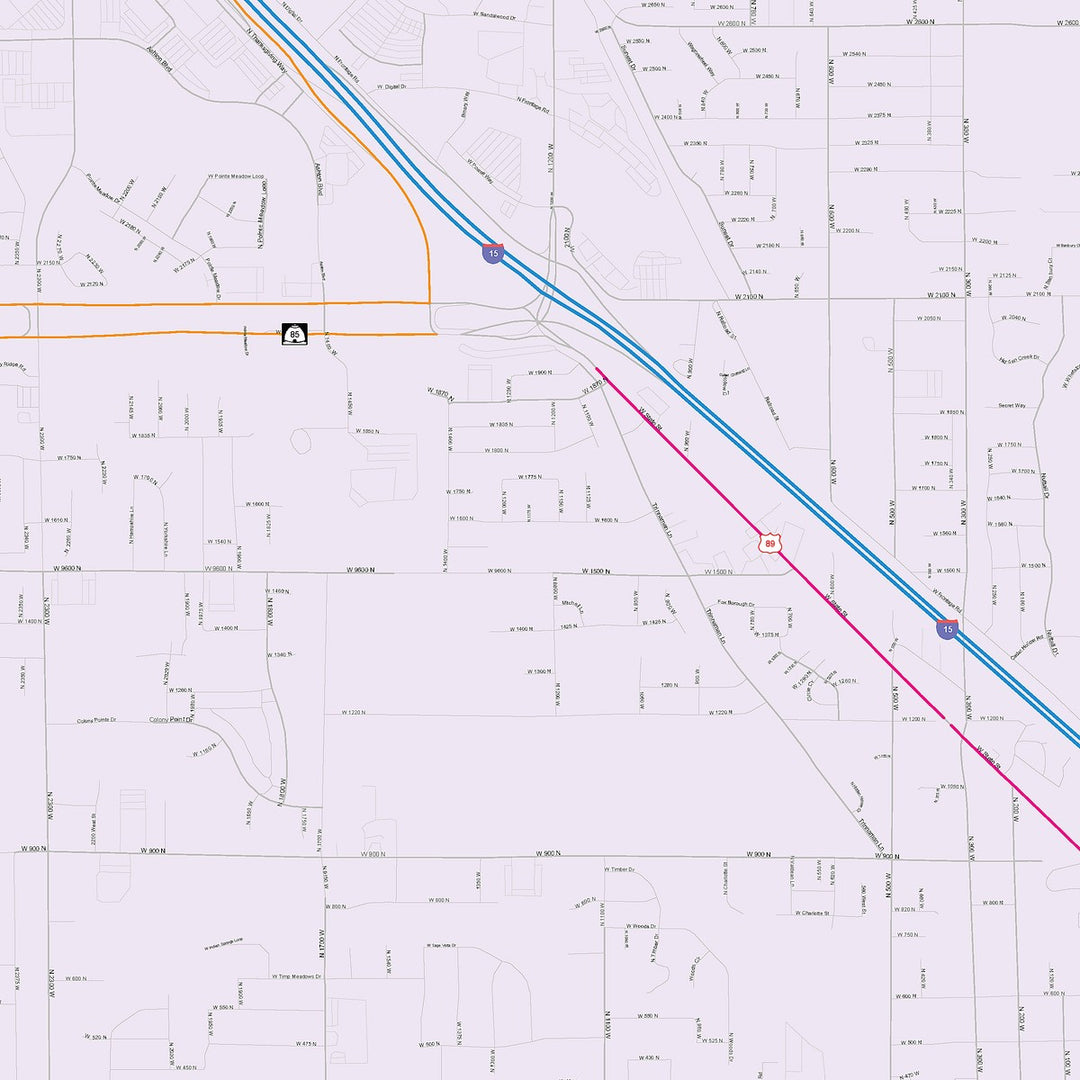 Color Cast Zip Code Style Wall Map of Lehi, UT