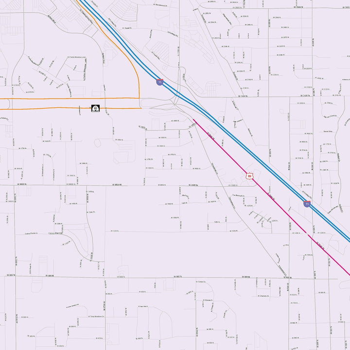 Color Cast Zip Code Style Wall Map of Lehi, UT