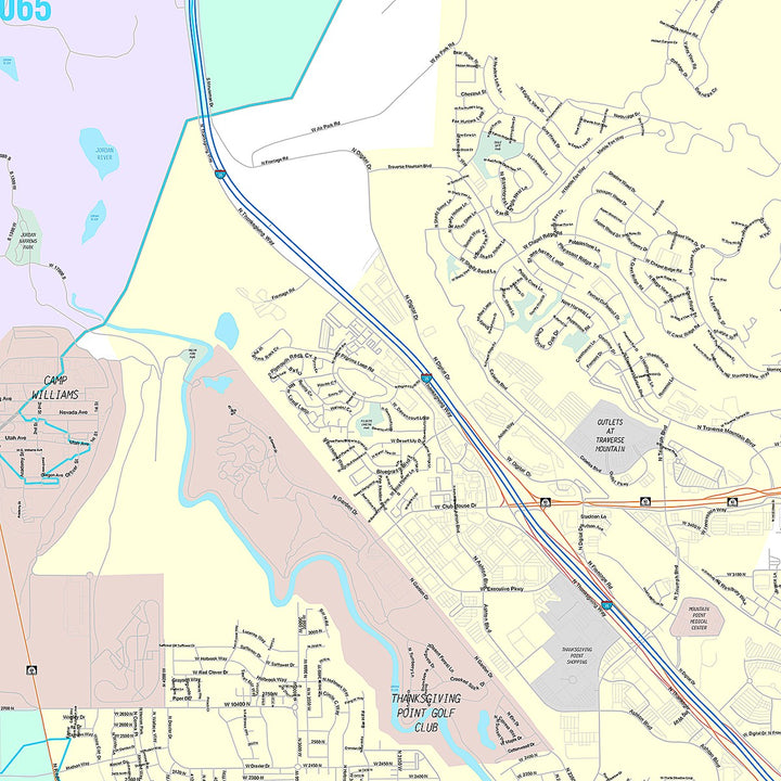 Premium Style Wall Map of Lehi, UT