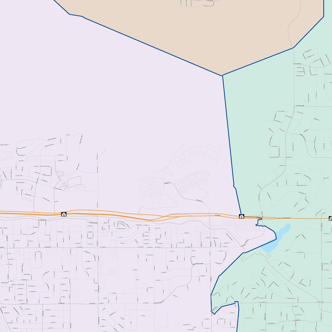 Color Cast Zip Code Style Wall Map of Lehi, UT