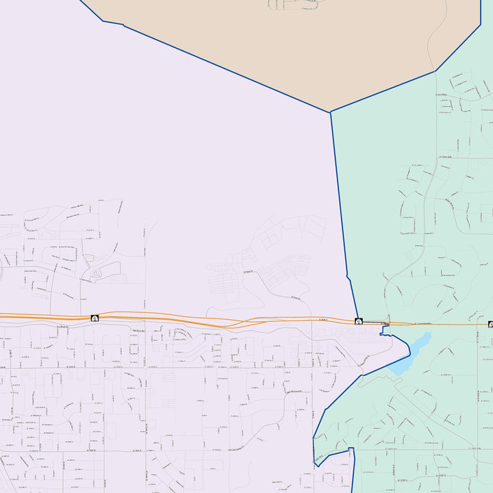 Color Cast Zip Code Style Wall Map of Lehi, UT