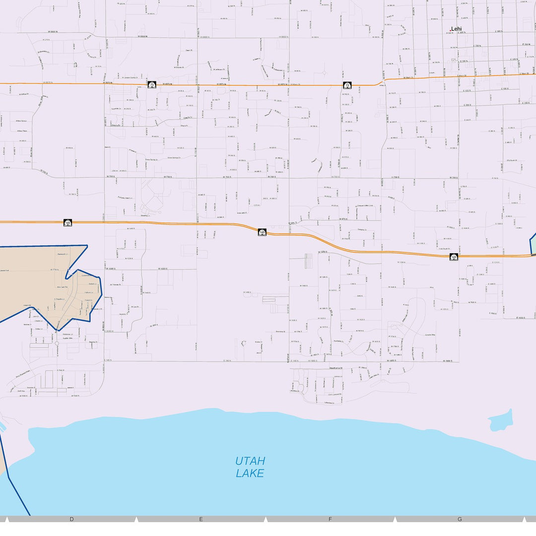 Color Cast Zip Code Style Wall Map of Lehi, UT