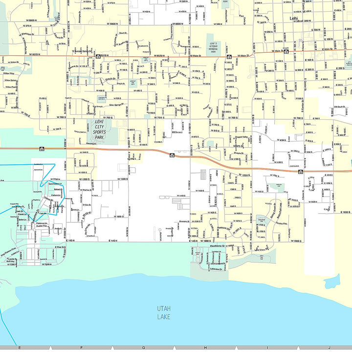 Premium Style Wall Map of Lehi, UT