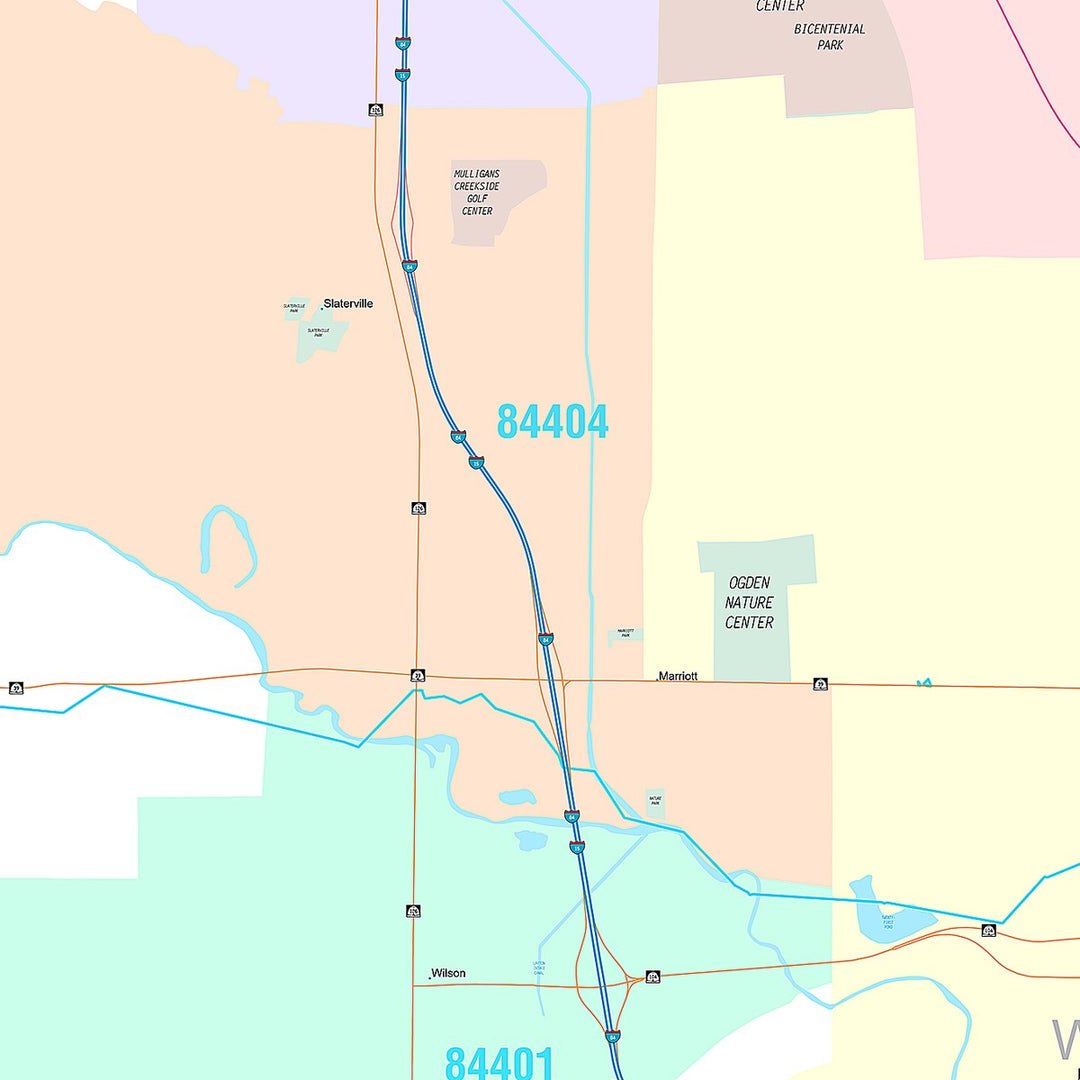 Premium Style Wall Map of Ogden, UT