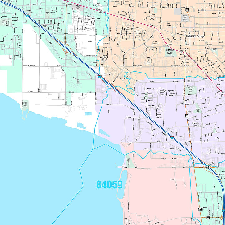 Premium Style Wall Map of Orem, UT