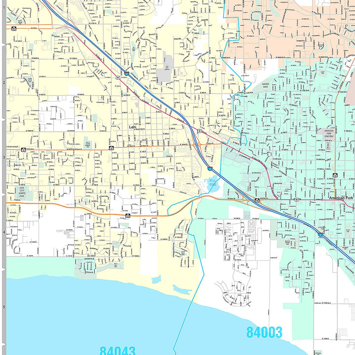 Premium Style Wall Map of Orem, UT
