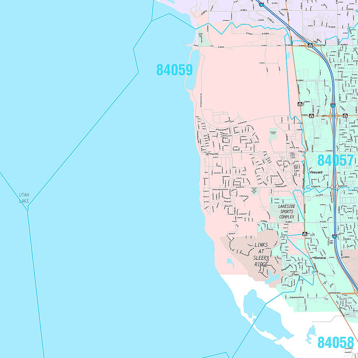 Premium Style Wall Map of Orem, UT