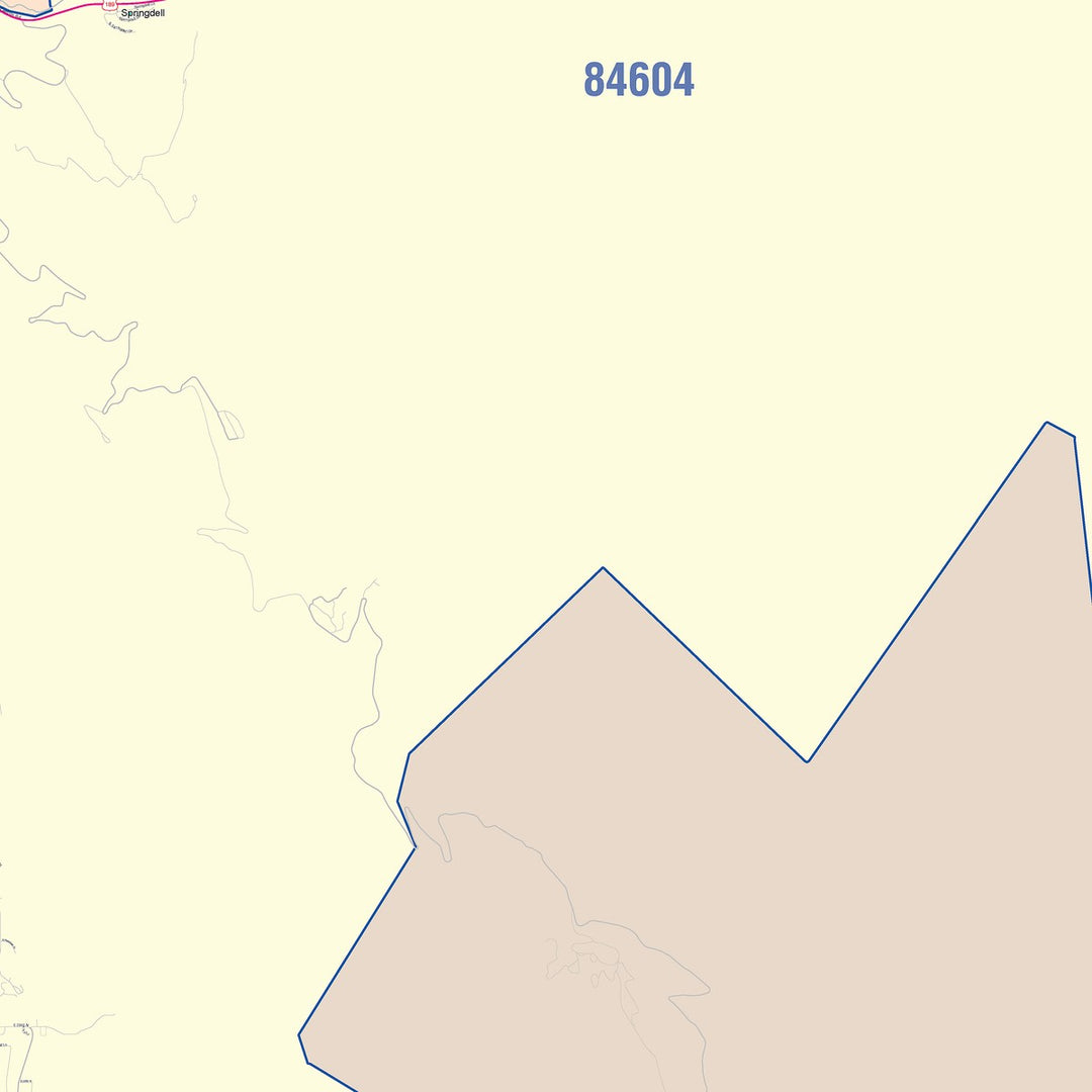 Color Cast Zip Code Style Wall Map of Provo, UT