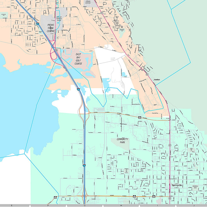 Premium Style Wall Map of Provo, UT