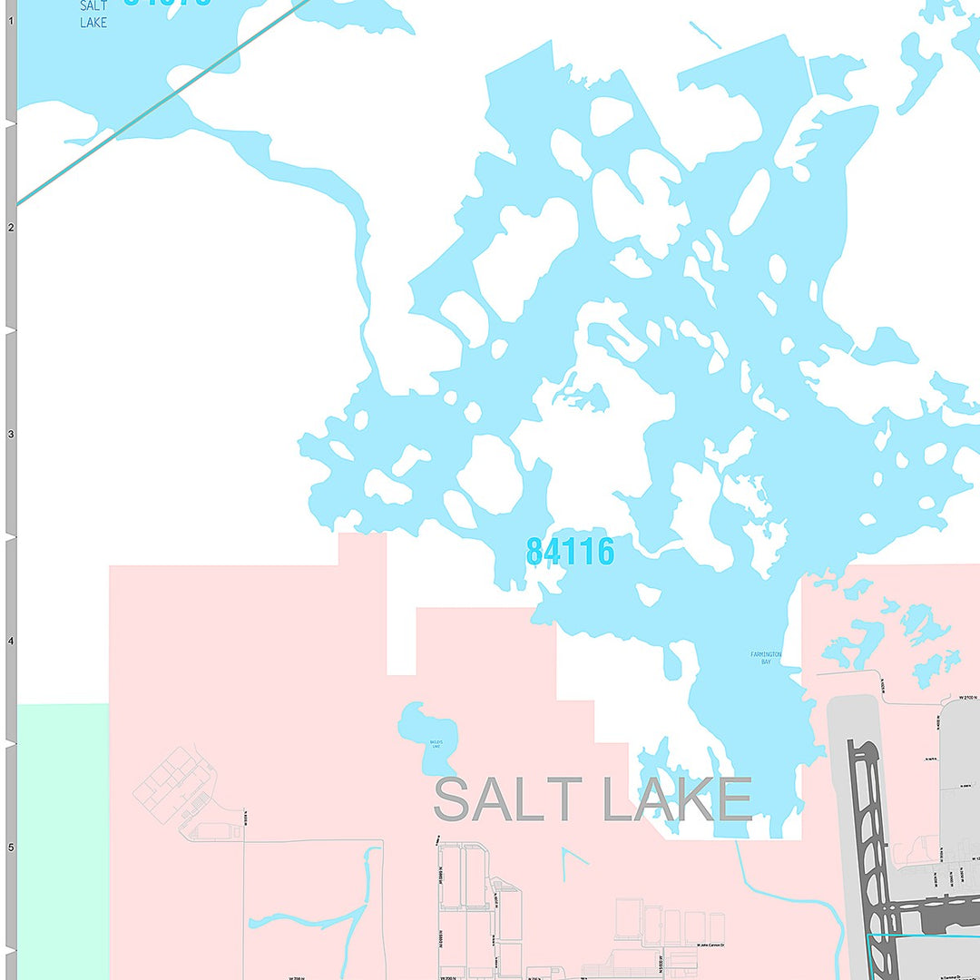 Premium Style Wall Map of Salt Lake City UT
