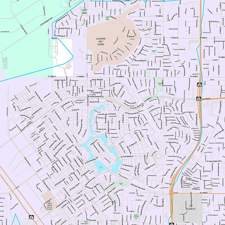 Premium Style Wall Map of South Jordan, UT