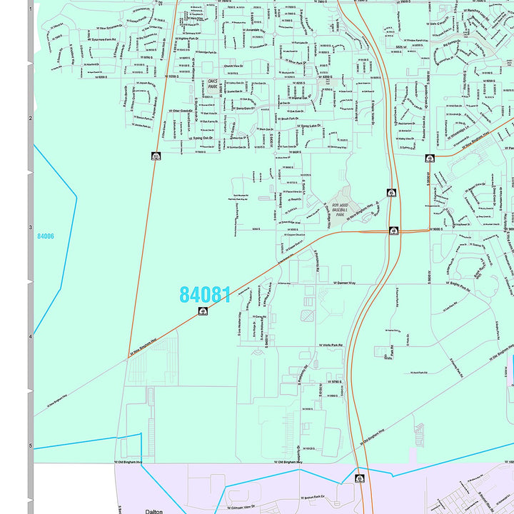 Premium Style Wall Map of South Jordan, UT
