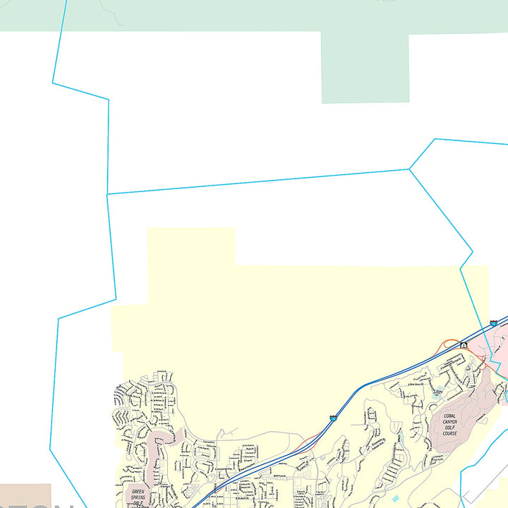 Premium Style Wall Map of St. George, UT