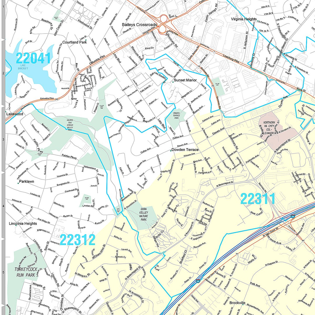 Premium Style Wall Map of Alexandria, VA