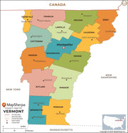 Vermont Counties Map