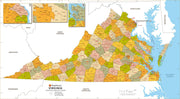 Virginia Zip Code Map with Counties